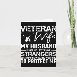 Carte Épouse de vétéran femme Armée Mari Soldat Citation