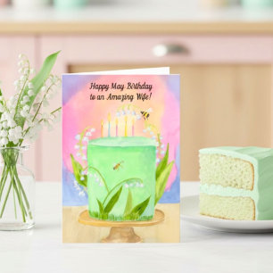 Carte Épouse Heureuse Joyeux Anniversaire Lily de Vallée