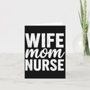 Carte Épouse Maman Infirmière Tygraphie Distressée Fête 