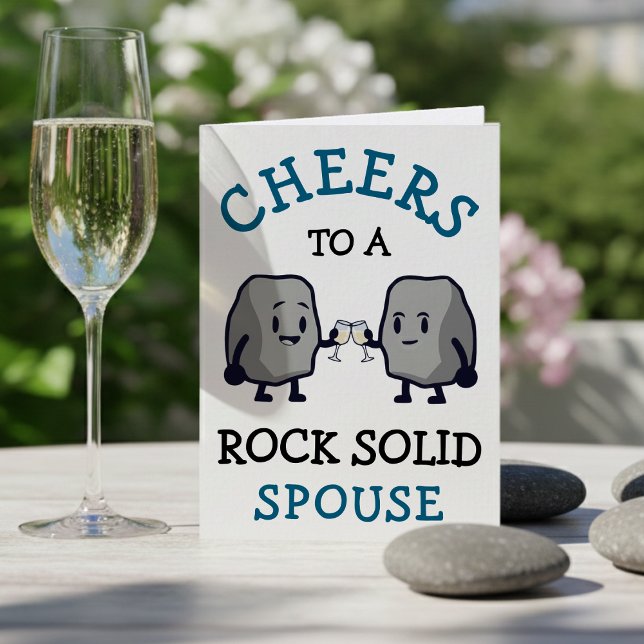 Carte Épouse mari anniversaire drôle et solide comme un  (Rock Solid Funny Wife Husband Happy Birthday Card
)