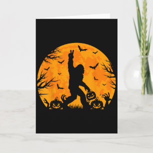 Carte Épouvantable Halloween Bigfoot Citrouille Drôle Ha