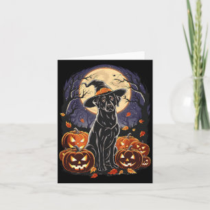 Carte Épouvantable sorcière de Halloween Labrador Retrie