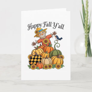 Carte Épouvantail Bon Automne À Tous Citrouille Action d