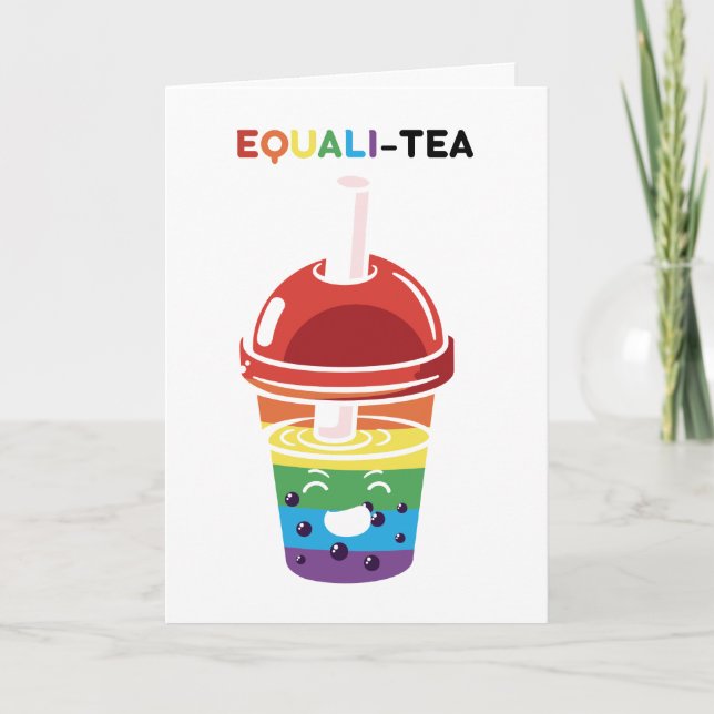 Carte Equalitea LGBTQ fierté rainbow flag boba bula thé (Devant)
