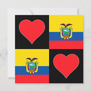Carte Equateur Drapeau Coeur patriotique Salutation équa