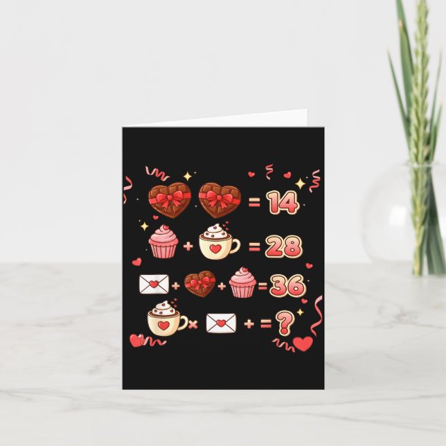 Carte Équation de maths drôle de la Saint-Valentin 6 7 S (Devant)