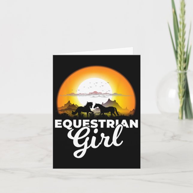 Carte Equestrian Girl - Une fille qui aime les chevaux T (Devant)