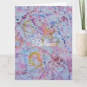Carte "Équilibre" Aquarelle Abstraite et Résistance à la