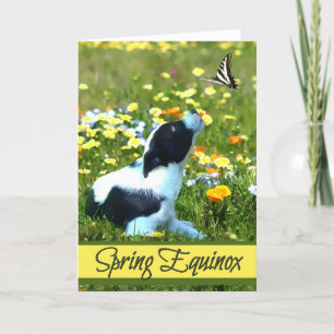 Carte Équinoxe de Printemps Ostara Bénédictions Chien et