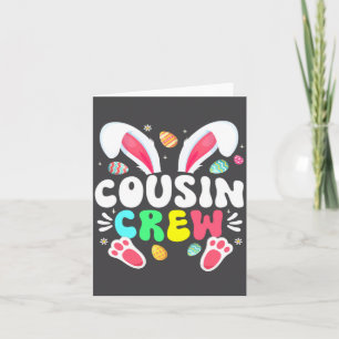 Carte Équipage de Cousin Lapin de Pâques Famille Bébé Te