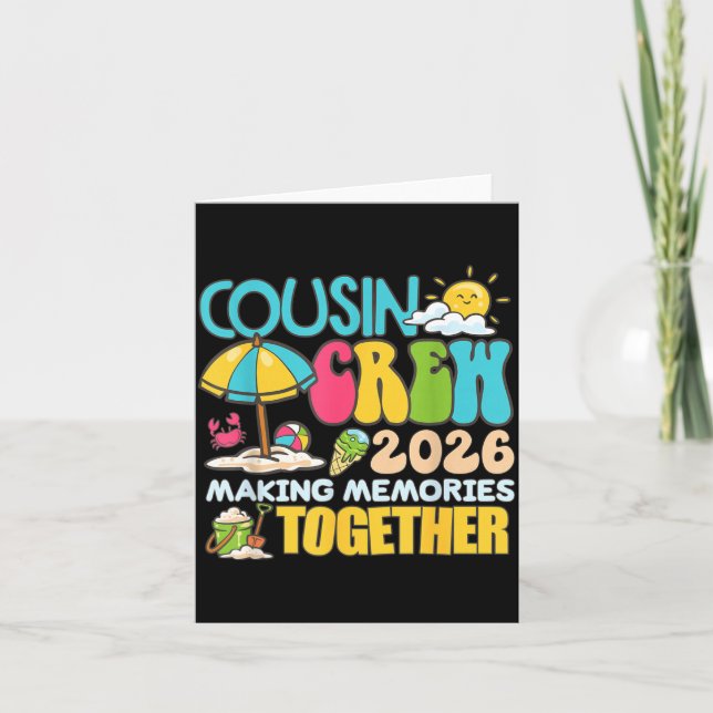 Carte Équipage de cousins 2026 Création de souvenirs Été (Devant)