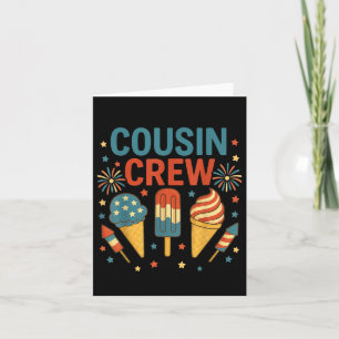 Carte Équipage de cousins 4 juillet glace patriotique en