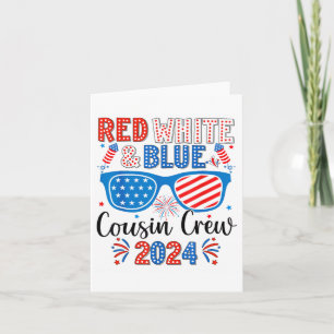 Carte Équipage de cousins rouge blanc et bleu 2024 4 jui