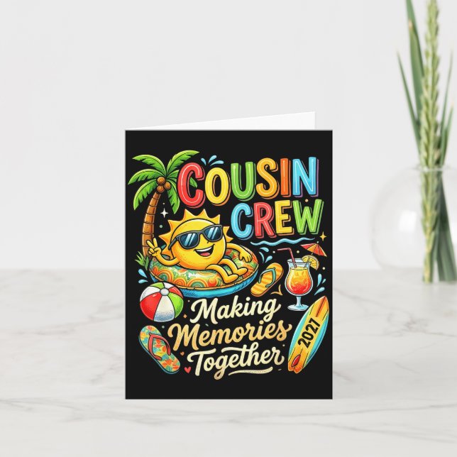 Carte Équipage de cousins souvenirs de vacances d'été 20 (Devant)