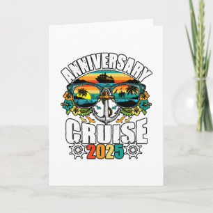 Carte Équipage de croisière d'anniversaire 2025 Voyage d