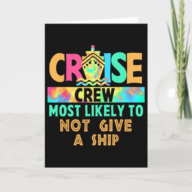 Carte Équipage de Croisière de Vacances Tie Dye Plus Sus (Devant)