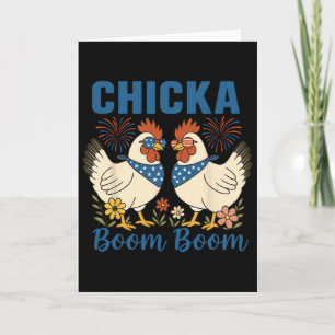 Carte Équipage de poulet Chicka Boom Boom patriote 4 jui