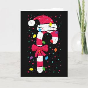Carte Équipe Bonbon de Noël Lumières Famille Assortis X