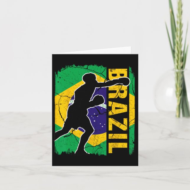 Carte Équipe brésilienne de boxe Brésil Drapeau Gants de (Devant)