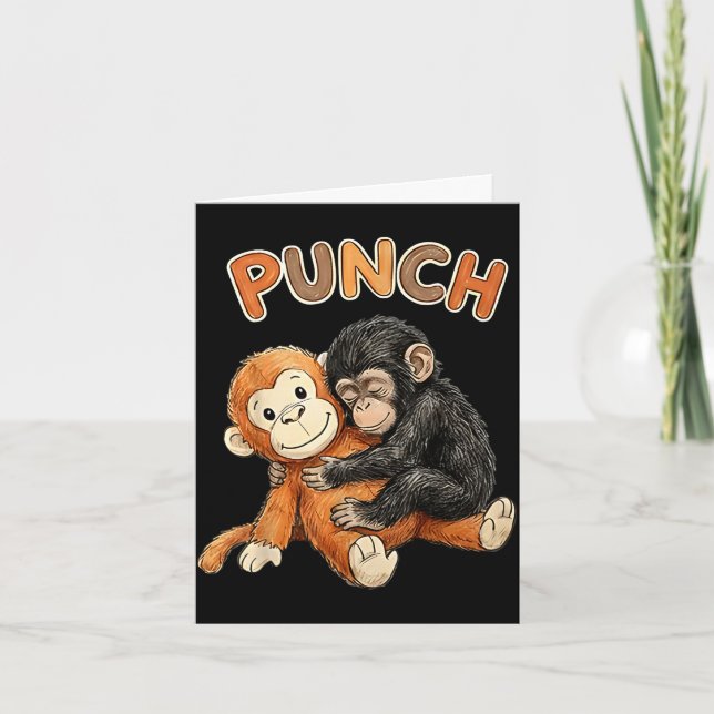 Carte Équipe coup de poing - coup de poing de bébé singe (Devant)