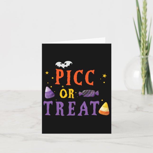 Carte Équipe d'accès vasculaire Picc Nurse Halloween Cut (Devant)