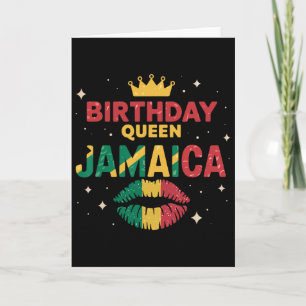 Carte Équipe d'anniversaire Jamaïque 2025 Fille de fête 