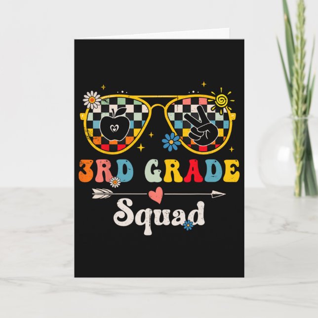 Carte Équipe de 3e année Mignonne Prof Enseignant Élève  (Devant)