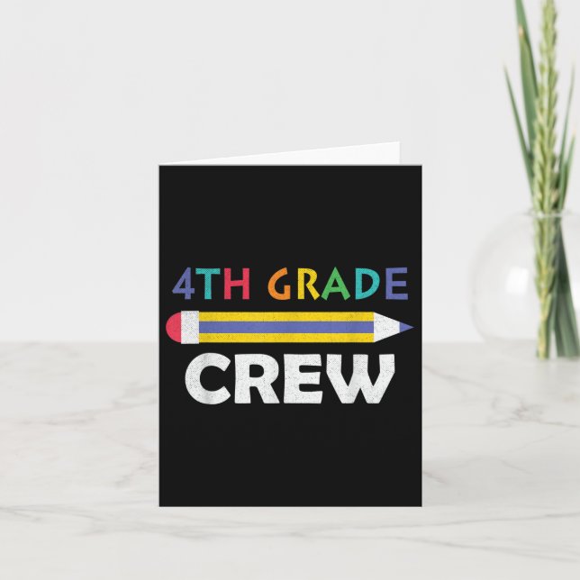 Carte Équipe de 4e année Cute Retour à l'école (Devant)