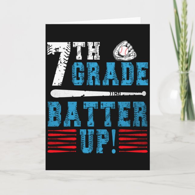 Carte Équipe de baseball 7e année Retour à l'école 7e an (Devant)