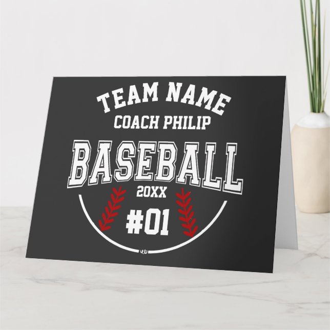 Carte Équipe de baseball coach Maman joueur merci cadeau (Devant)