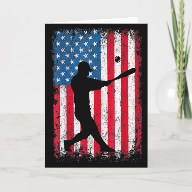 Carte Équipe de baseball Drapeau Américain Hommes Garçon (Devant)