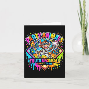 Carte Équipe de baseball jeunesse animaux de fête amusan