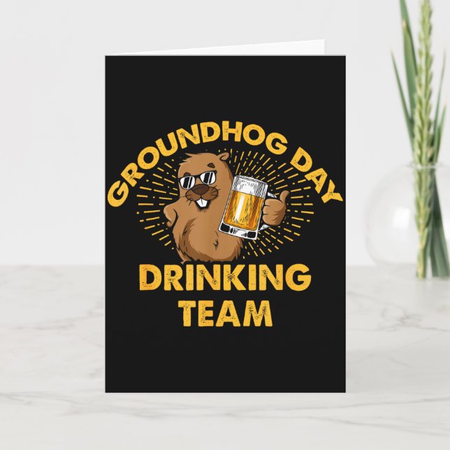 Carte Équipe de boisson du jour de la marmotte Jour de l (Devant)