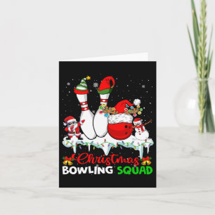 Carte Équipe de bowling de Noël Dabbing Père Noël Elf Bo