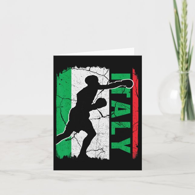 Carte Équipe de boxe italienne Italie Drapeau Gants de b (Devant)