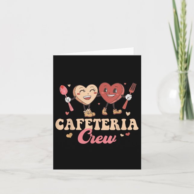 Carte Équipe de cafétéria Groovy Saint-Valentin Lunch La (Devant)