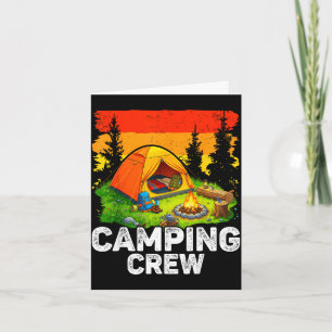 Carte équipe de camping enfants famille camping groupe a