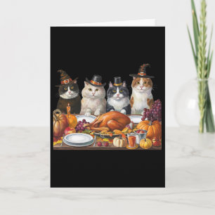 Carte Équipe de chats du jour de Thanksgiving Dinde Cade