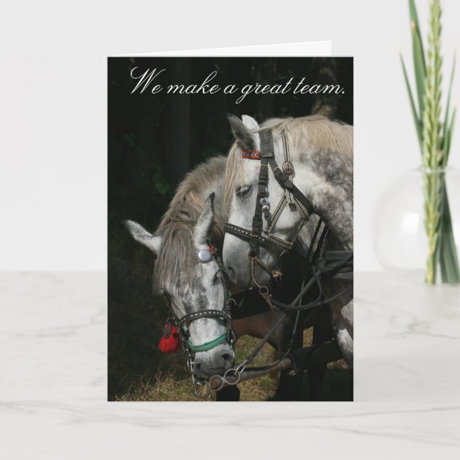 Carte Équipe de chevaux "Nous faisons une grande équipe" (Devant)