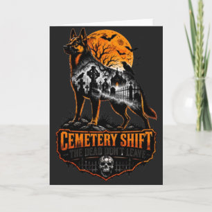 Carte Équipe de cimetière Berger allemand Halloween goth