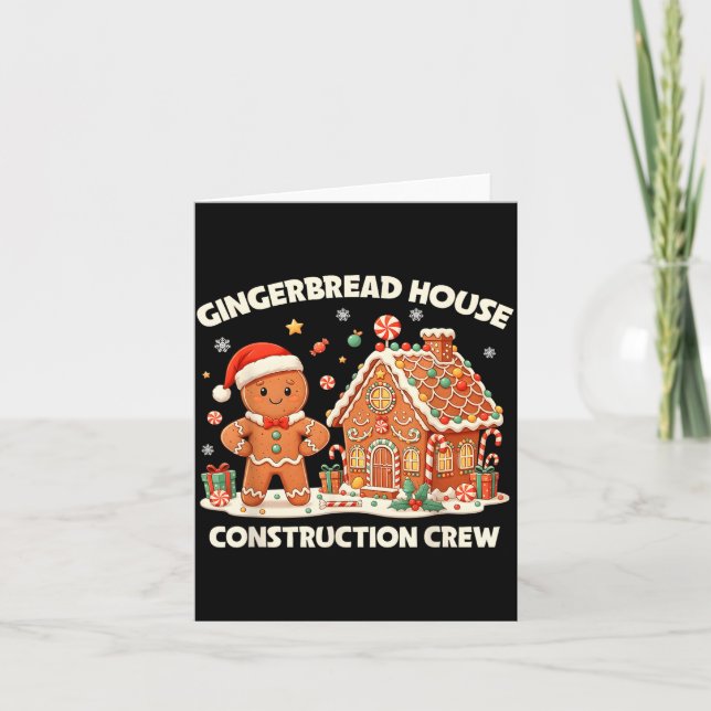 Carte Équipe de construction de maison en pain d'épices  (Devant)