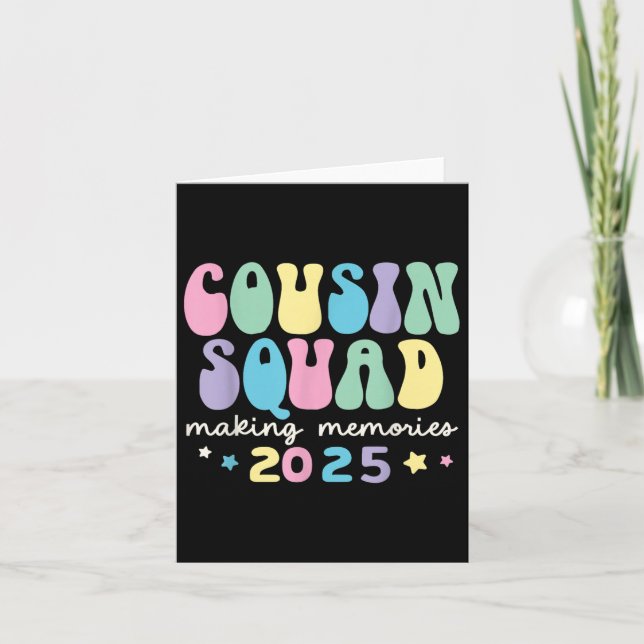 Carte Équipe de cousins 2025 Création de souvenirs Réuni (Devant)