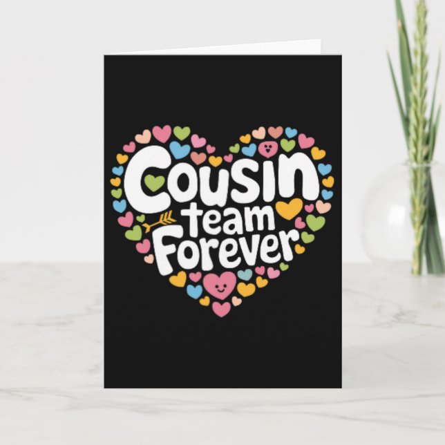 Carte Équipe de cousins amour équipe pour toujours Saint (Devant)