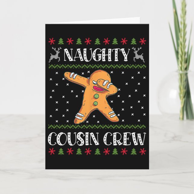 Carte Équipe de cousins vilains Noël correspondant au da (Devant)
