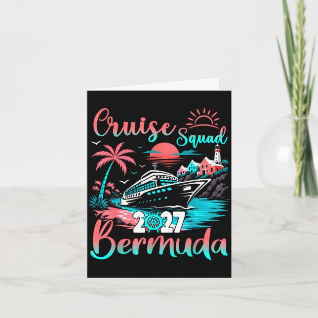 Carte Équipe de croisière bermuda 2027 vacances tropical (Devant)