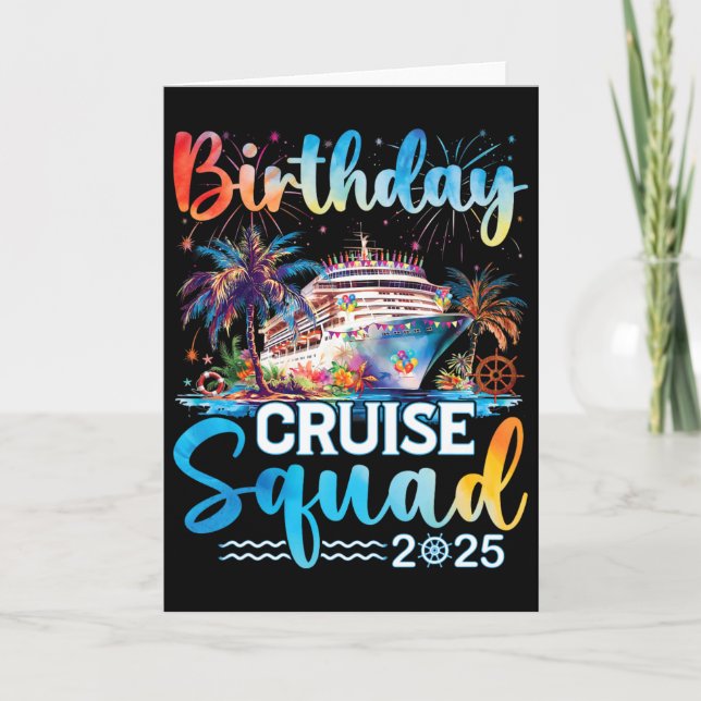 Carte Équipe de croisière d'anniversaire 2025 C'est ma f (Devant)
