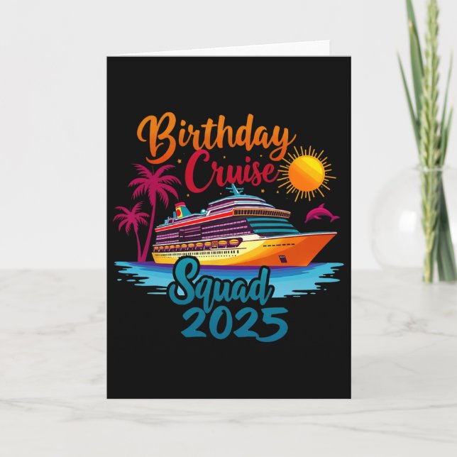 Carte Équipe de croisière d'anniversaire 2025 Croisière  (Devant)