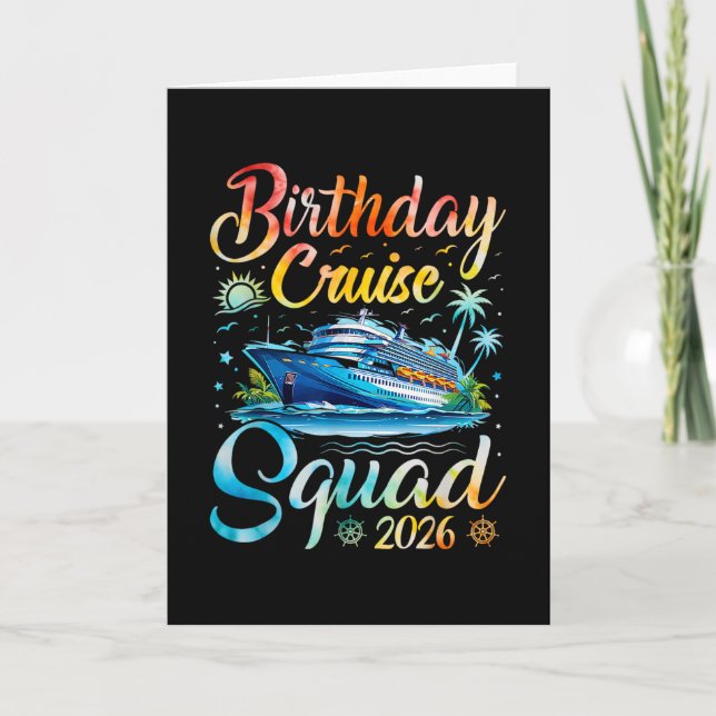 Carte Équipe de croisière d'anniversaire 2026 Croisière  (Devant)