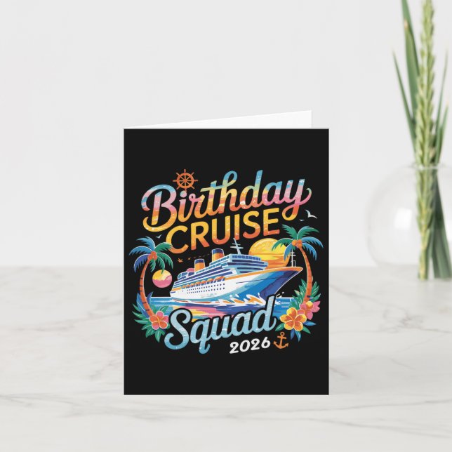 Carte Équipe de croisière d'anniversaire 2026 Vacances e (Devant)