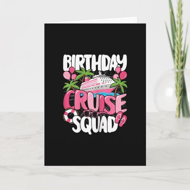 Carte Équipe de croisière d'anniversaire Cute Sea Trip F (Devant)